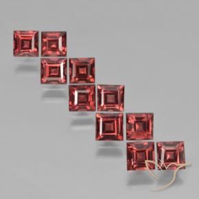 Pedras preciosas de Granada Piropo Vermelho escuro natural de 4.59 ct, Quadrado, VS