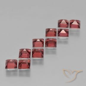 Pedras preciosas de Granada Piropo Vermelho escuro natural de 4.59 ct, Quadrado, VS