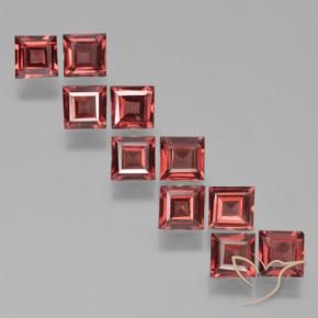 Pedras preciosas de Granada Piropo vermelho médio natural de 3.94 ct, Quadrado, VS