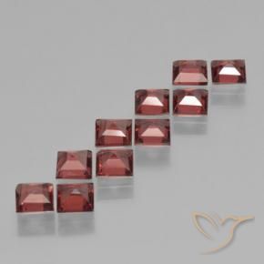 Pedras preciosas de Granada Piropo vermelho médio natural de 3.94 ct, Quadrado, VS