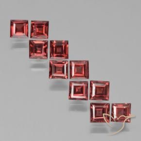 Pedras preciosas de Granada Piropo vermelho médio natural de 3.91 ct, Quadrado, VS