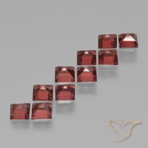 Pedras preciosas de Granada Piropo vermelho médio natural de 3.91 ct, Quadrado, VS