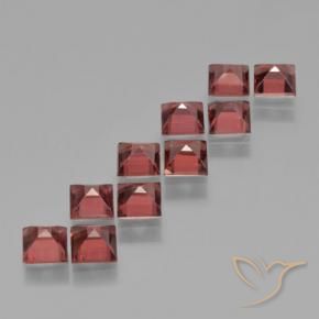 Pedras preciosas de Granada Piropo vermelho médio natural de 4.20 ct, Quadrado, VS
