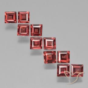 Pedras preciosas de Granada Piropo Vermelho escuro natural de 3.89 ct, Quadrado, VS