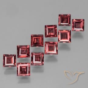 Pedras preciosas de Granada Piropo vermelho médio natural de 4.14 ct, Quadrado, VS