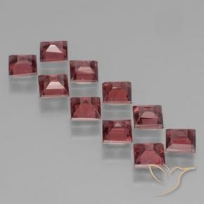 Pedras preciosas de Granada Piropo vermelho médio natural de 4.14 ct, Quadrado, VS