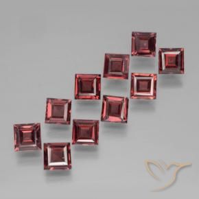 Pedras preciosas de Granada Piropo vermelho médio natural de 3.71 ct, Quadrado, VS