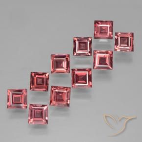 Pedras preciosas de Granada Piropo vermelho médio natural de 3.82 ct, Quadrado, VS