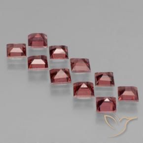 Pedras preciosas de Granada Piropo vermelho médio natural de 3.82 ct, Quadrado, VS