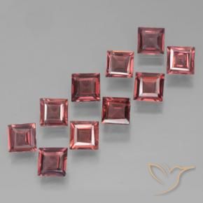 Pedras preciosas de Granada Piropo Vermelho escuro natural de 3.87 ct, Quadrado, VS