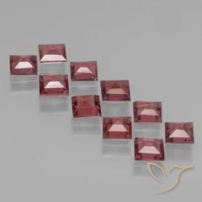 Pedras preciosas de Granada Piropo Vermelho escuro natural de 3.87 ct, Quadrado, VS