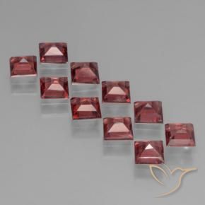 Pedras preciosas de Granada Piropo Vermelho escuro natural de 3.72 ct, Quadrado, VS