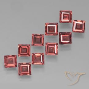 Pedras preciosas de Granada Piropo Vermelho escuro natural de 3.70 ct, Quadrado, VS