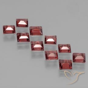 Pedras preciosas de Granada Piropo Vermelho escuro natural de 3.70 ct, Quadrado, VS