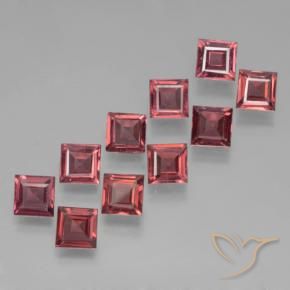 Pedras preciosas de Granada Piropo Vermelho rosado natural de 4.05 ct, Quadrado, VS