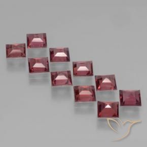 Pedras preciosas de Granada Piropo Vermelho rosado natural de 4.05 ct, Quadrado, VS