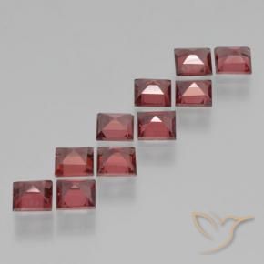 Pedras preciosas de Granada Piropo Vermelho escuro natural de 3.75 ct, Quadrado, VS