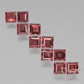 Pedras preciosas de Granada Piropo Vinho Tinto Profundo natural de 3.83 ct, Quadrado, VS