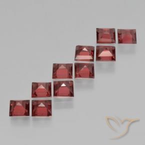 Pedras preciosas de Granada Piropo Vinho Tinto Profundo natural de 3.83 ct, Quadrado, VS