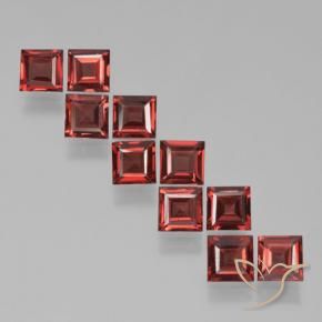 Pedras preciosas de Granada Piropo Vermelho escuro natural de 4.07 ct, Quadrado, VS