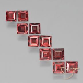 Pedras preciosas de Granada Piropo Vermelho Escarlate Profundo natural de 4.41 ct, Quadrado, VS