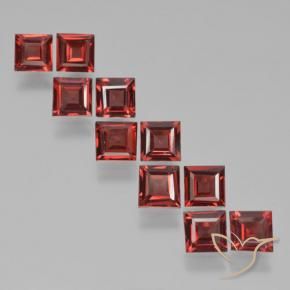 Pedras preciosas de Granada Piropo Vermelho escuro natural de 3.70 ct, Quadrado, VS