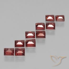 Pedras preciosas de Granada Piropo Vermelho escuro natural de 3.70 ct, Quadrado, VS