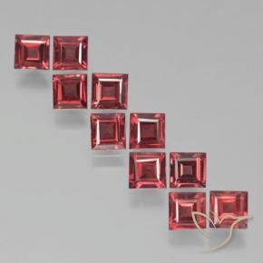 Pedras preciosas de Granada Piropo Vermelho escuro natural de 4.37 ct, Quadrado, VS