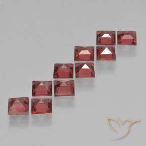 Pedras preciosas de Granada Piropo Vermelho escuro natural de 4.37 ct, Quadrado, VS