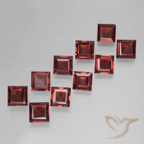 Pedras preciosas de Granada Piropo Vermelho escuro natural de 3.79 ct, Quadrado, VS