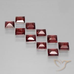 Pedras preciosas de Granada Piropo Vermelho escuro natural de 3.79 ct, Quadrado, VS