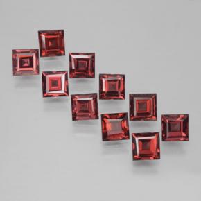 Pedras preciosas de granada piropo vermelho natural de 4,49 ct, quadrado, VS