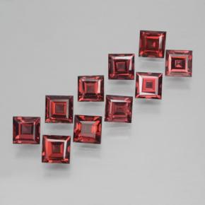 Pedras preciosas de granada piropo vermelho natural de 4,49 ct, quadrado, VS