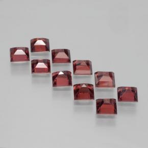 Pedras preciosas de granada piropo vermelho natural de 4,49 ct, quadrado, VS