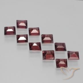 Pedras preciosas de Granada Piropo Vermelho Sangue Profundo natural de 3.80 ct, Quadrado, VS