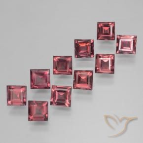 Pedras preciosas de Granada Piropo Vermelho escuro natural de 4.24 ct, Quadrado, VS
