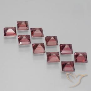Pedras preciosas de Granada Piropo Vermelho escuro natural de 4.24 ct, Quadrado, VS