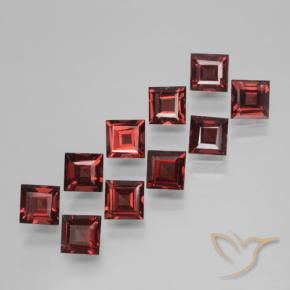 Pedras preciosas de Granada Piropo Vermelho escuro natural de 3.98 ct, Quadrado, VS
