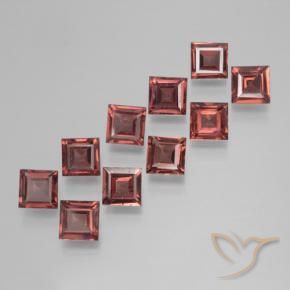 Pedras preciosas de Granada Piropo Vermelho Rosa Profundo natural de 3.67 ct, Quadrado, VS