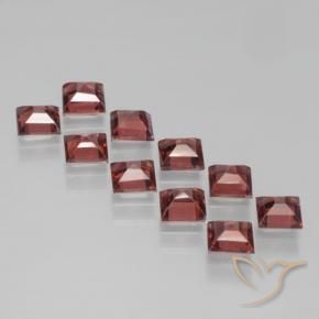 Pedras preciosas de Granada Piropo vermelho médio natural de 3.95 ct, Quadrado, VS