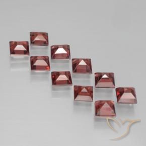 Pedras preciosas de Granada Piropo Vermelho Carmesim Profundo natural de 4.06 ct, Quadrado, VS