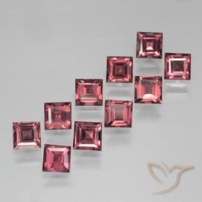 Pedras preciosas de Granada Piropo Vermelho escuro natural de 4.17 ct, Quadrado, VS