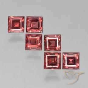 Pedras preciosas de Granada Piropo Luz vermelha natural de 2.67 ct, Quadrado, VS
