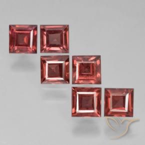 Pedras preciosas de Granada Piropo Vermelho Escarlate Claro natural de 2.89 ct, Quadrado, VS