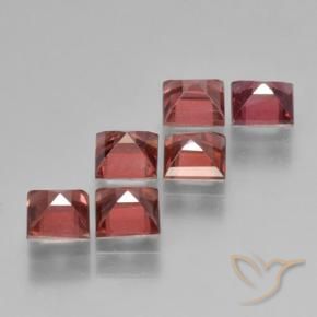 Pedras preciosas de Granada Piropo Vermelho Escarlate Claro natural de 2.89 ct, Quadrado, VS