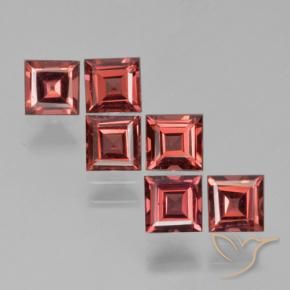 Pedras preciosas de Granada Piropo vermelho médio natural de 2.54 ct, Quadrado, VS