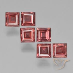 Pedras preciosas de Granada Piropo Vermelho Escarlate Claro natural de 2.72 ct, Quadrado, VS