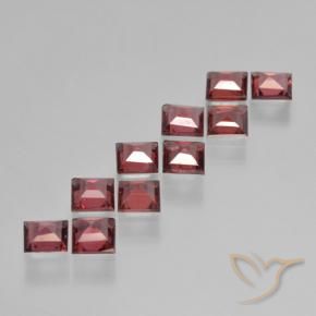 Pedras preciosas de Granada Piropo Vermelho médio-escuro natural de 3.38 ct, Quadrado, VS