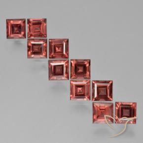 Pedras preciosas de Granada Piropo vermelho médio natural de 4.48 ct, Quadrado, VS