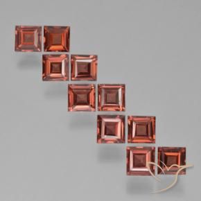 Pedras preciosas de Granada Piropo vermelho médio natural de 3.82 ct, Quadrado, VS